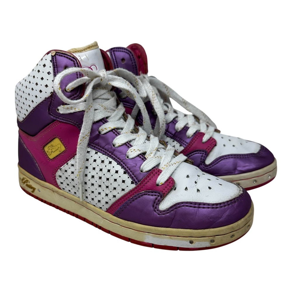 Pastry High Top Sneakers Pink Purple Womens‎ 8.5 Y2K Maximalist Funky Boho READ